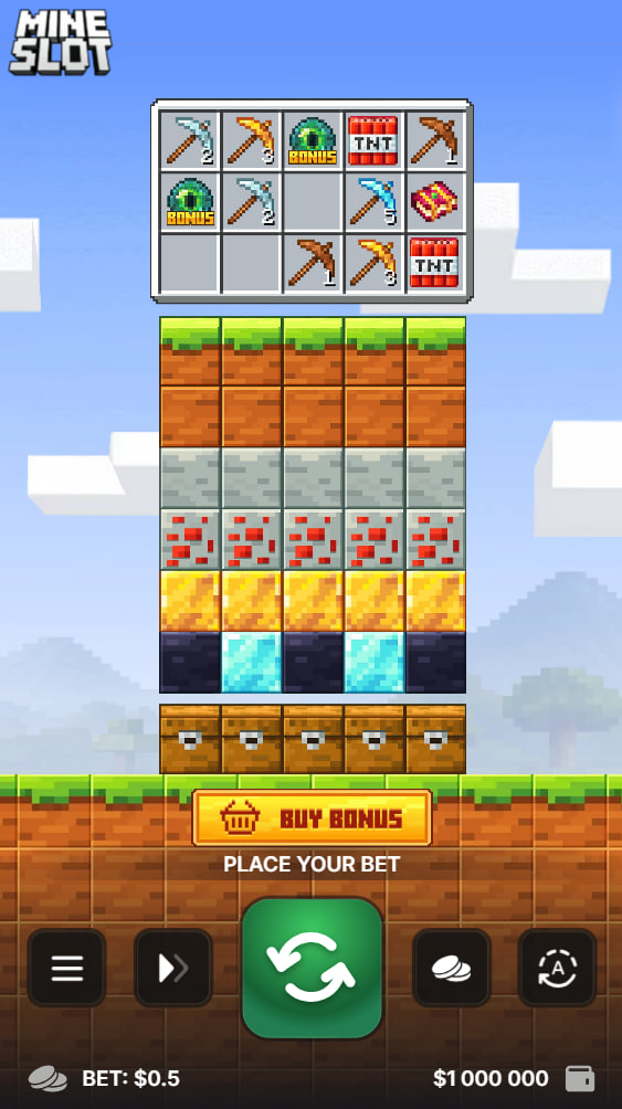 Мобильная версия Mine Slot на смартфоне